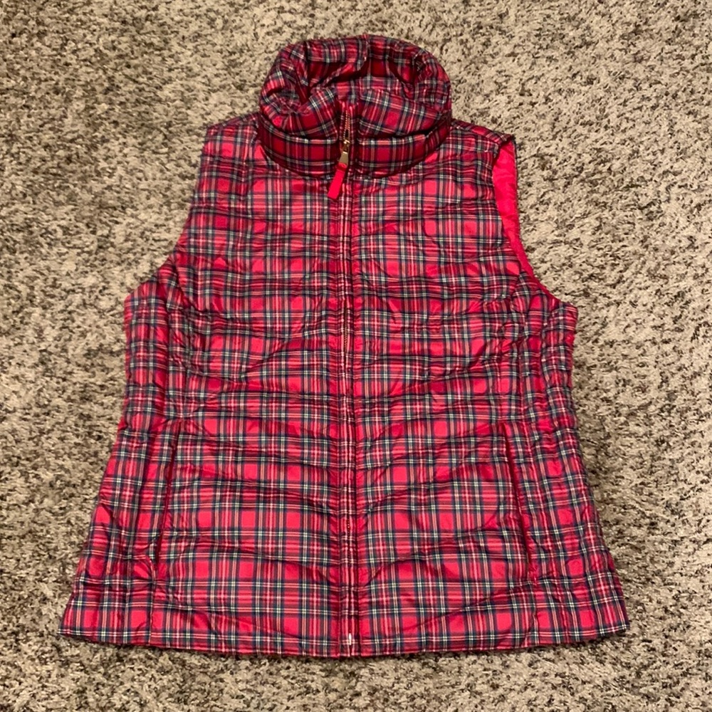 Talbots Petite M Tartan Puffer Vest